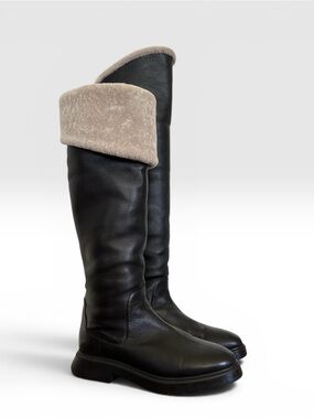 Stuart Weitzman Shearling Lined Fold Over or OTK boots